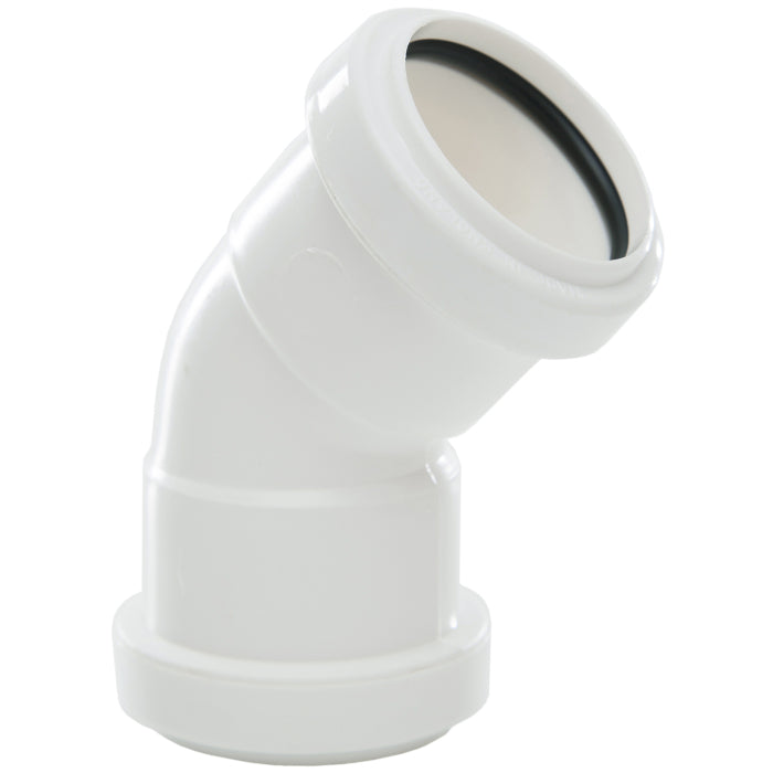 135 WHITE OBTUSE BEND 40MM PUSHFIT