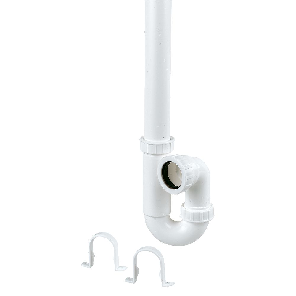 WASHING M/C TRAP 40mm UPSTAND PIPE & CLIP