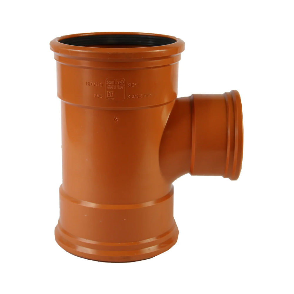 'T' TRIPLE SOCKET 90 BRANCH UNEQUAL 160MM X 110MM