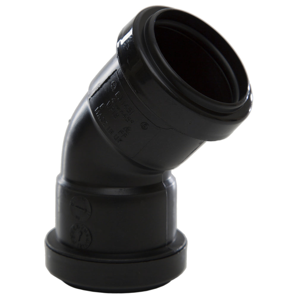 135 BLACK OBTUSE BEND 32MM PUSHFIT