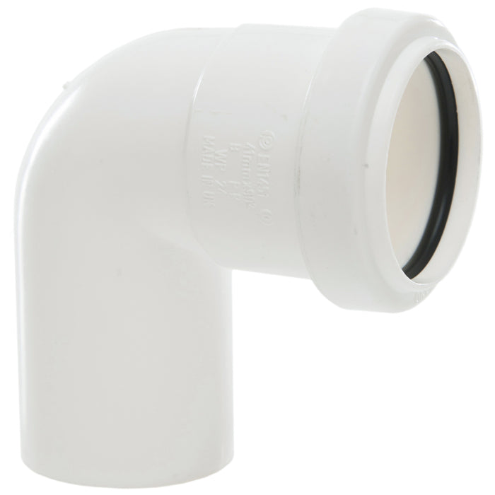 90 WHITE SWIVEL BEND 40mm PUSHFIT