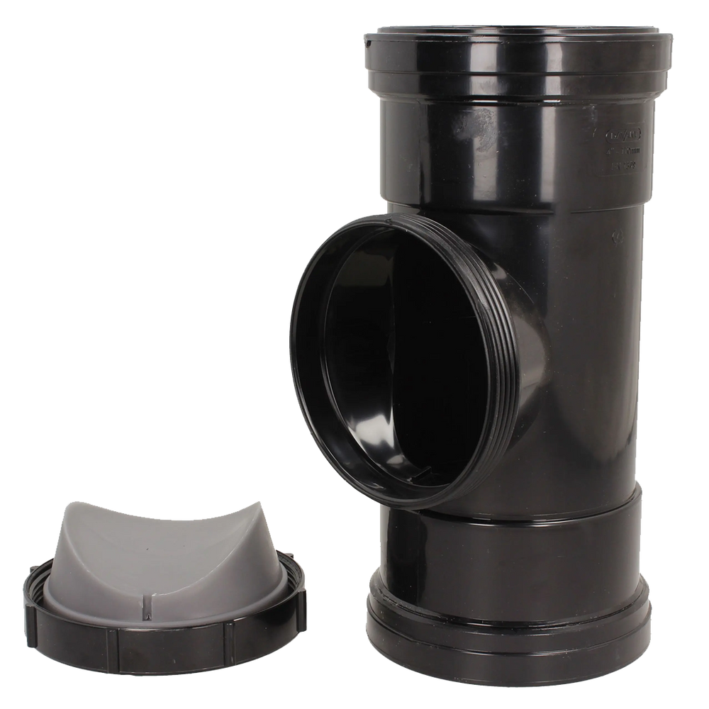 ACCESS PIPE DOUBLE SOCKET 110mm BLACK