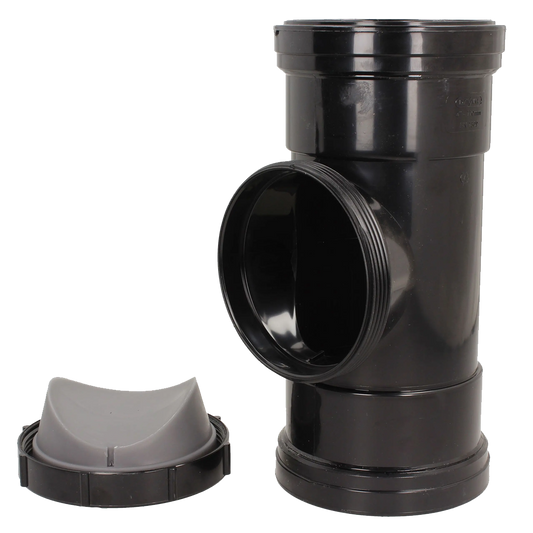 ACCESS PIPE DOUBLE SOCKET 110mm BLACK