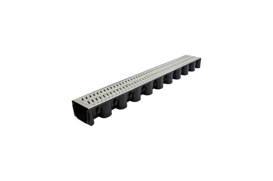 ACO CHANNEL STEEL GRID PLASTIC BOTTOM 1M