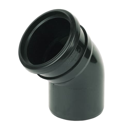 BEND SINGLE SOCKET 135 110mm BLACK