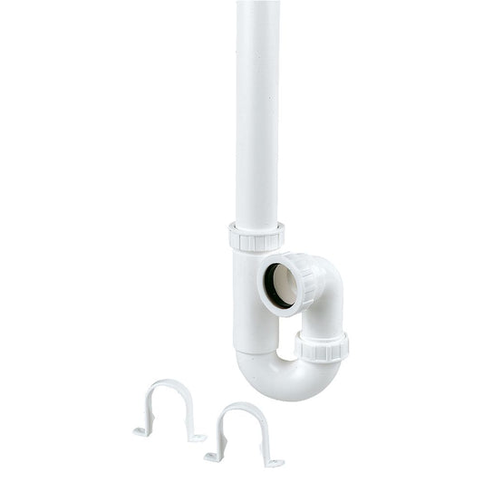 WASHING M/C TRAP 40mm UPSTAND PIPE & CLIP
